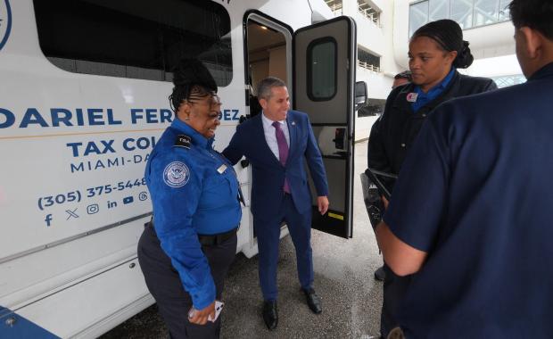 Tax Collector Dariel Fernandez Brings TConnect Mobile Office to Miami International Airport to Support Federal and Airport Employees