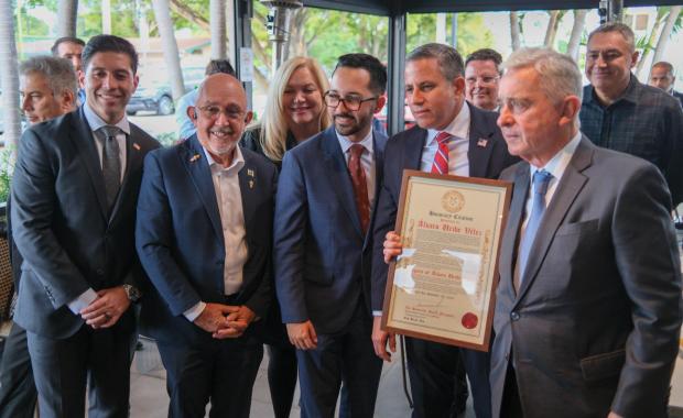 Tax Collector Dariel Fernandez Meets with Former Colombian President Álvaro Uribe Vélez During Miami Visit