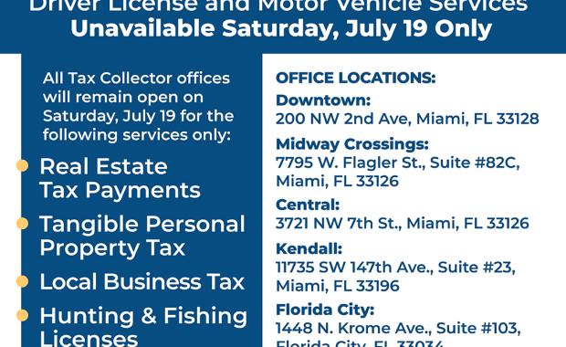 Due to FLHSMV System Update, Driver License and Motor Vehicle Services Will Be Unavailable on Saturday, July 19,