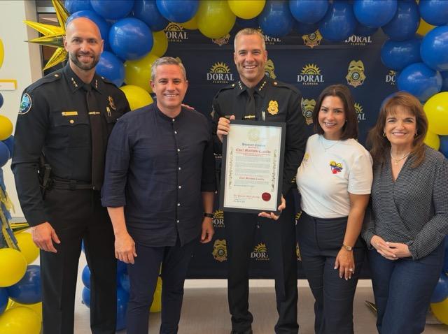 Tax Collector Dariel Fernandez Joins City of Doral in Welcoming New Police Chief Matthew Castillo