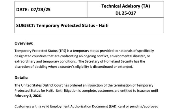 Declaración del Recaudador de Impuestos del Condado de Miami-Dade, Dariel Fernández, sobre la Continuación del TPS para Nacionales de Honduras, Nicaragua y Haití