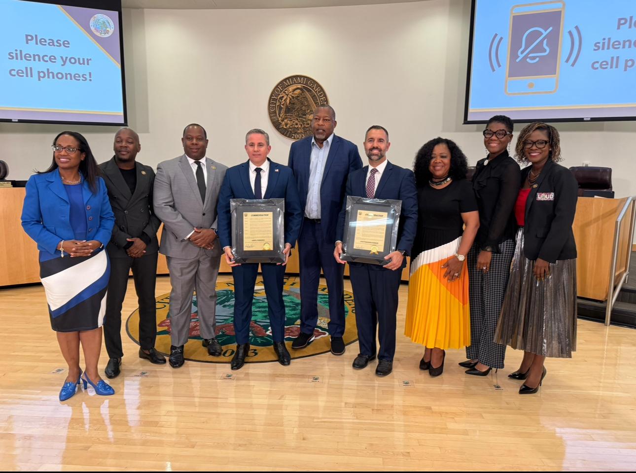 Tax Collector Dariel Fernandez Addresses and Receives Recognition from the City of Miami Gardens Commission