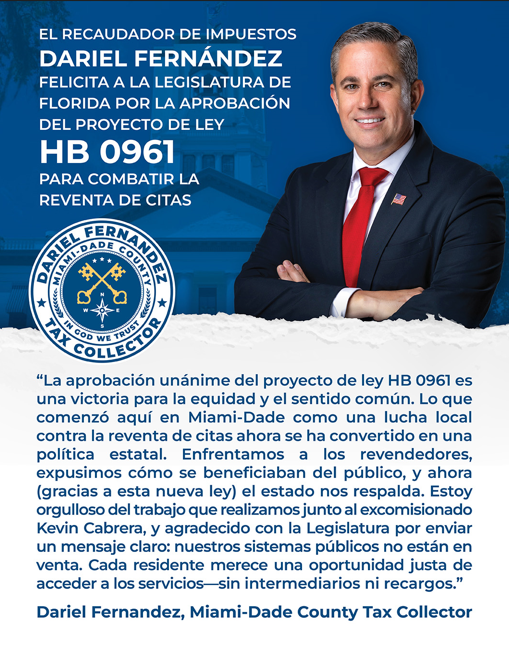 Mensaje de Dariel Fernandez sobre la ley HB 0961