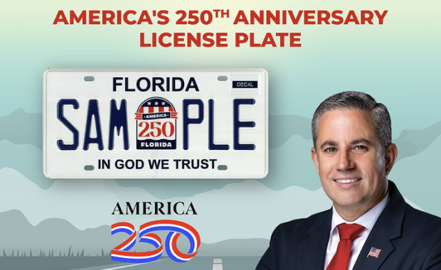 El Recaudador de Impuestos del Condado de Miami-Dade, Dariel Fernandez, Anuncia la Disponibilidad de la Nueva Placa Conmemorativa America 250