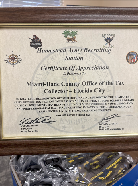 Tax Collector Florida City Honored Army Recruiting (2)